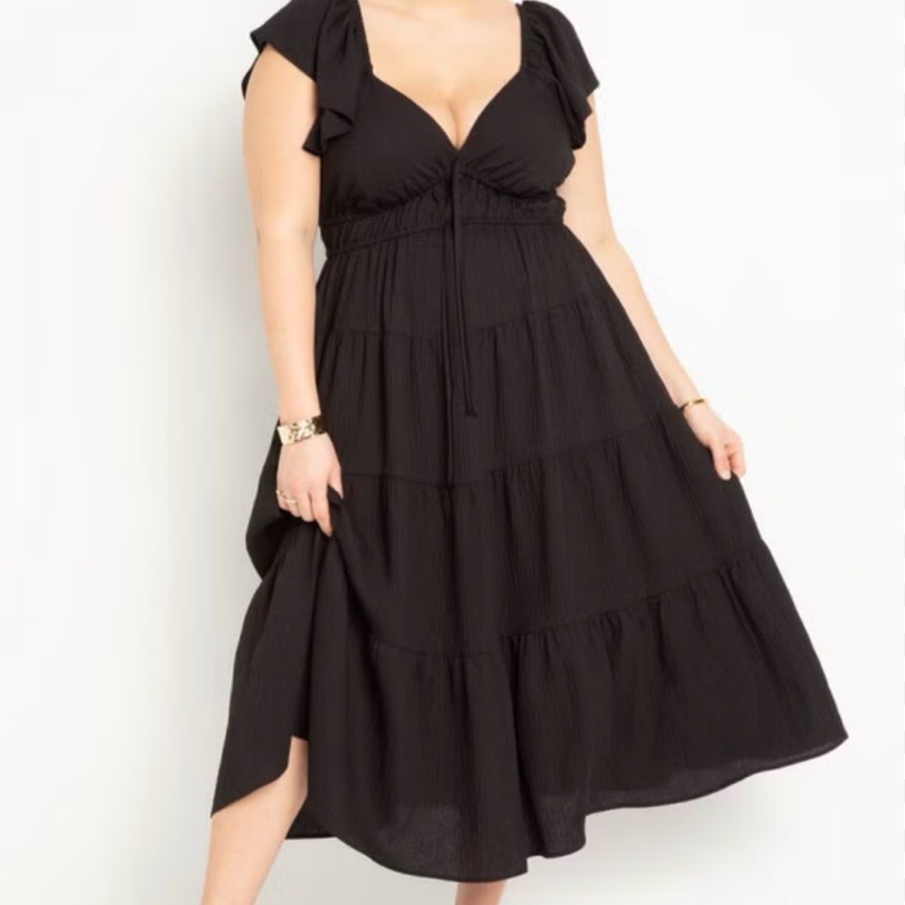 Eloquii Black Midi Dress